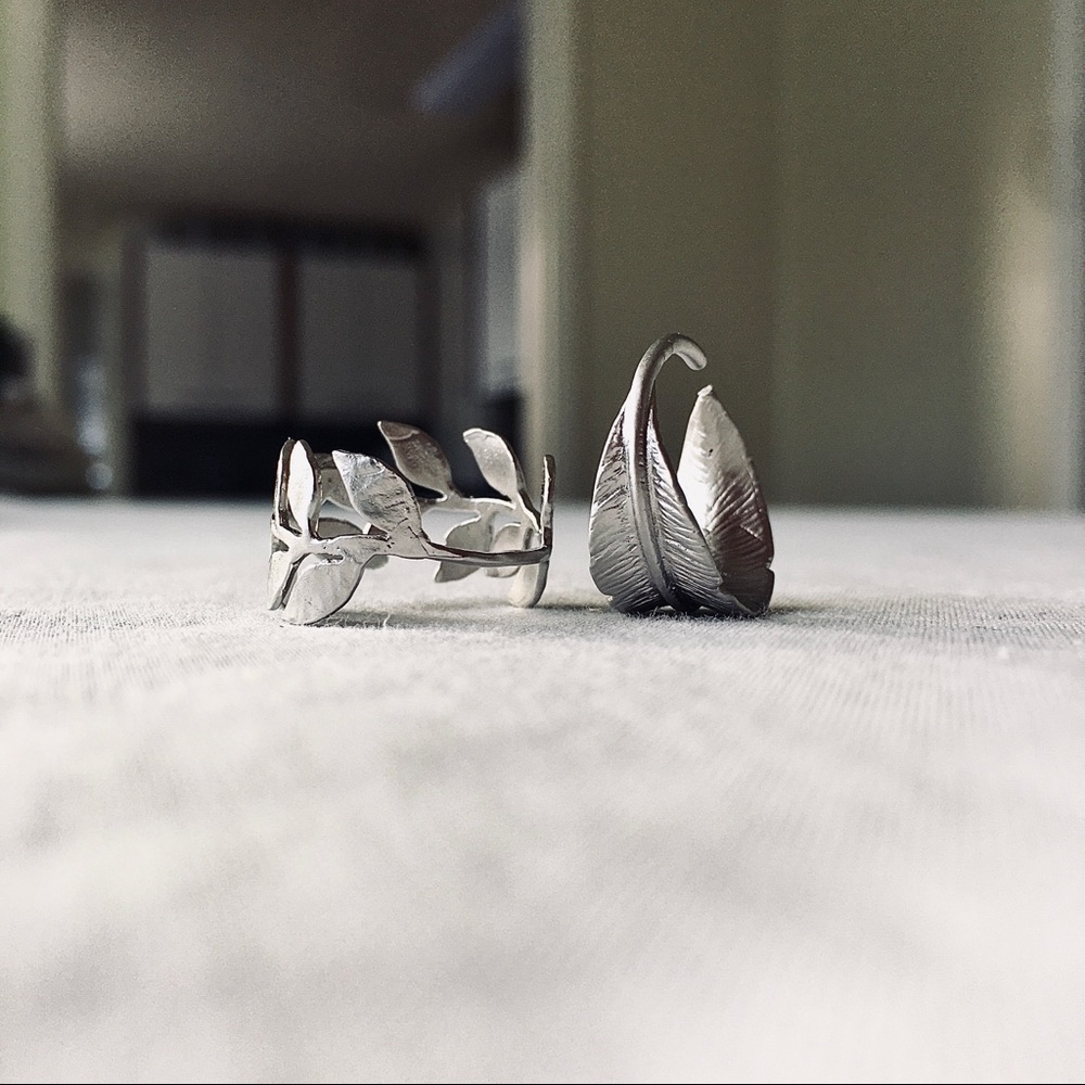 Silver leaf 🍃 stacking rings